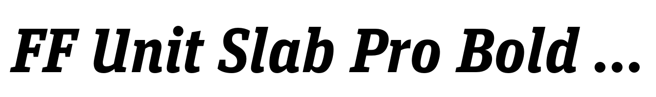 FF Unit Slab Pro Bold Italic